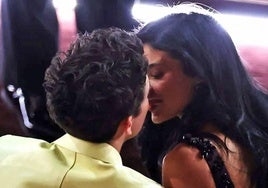 Kylie Jenner y Timothée Chalamet, en la gala de Los Oscar.