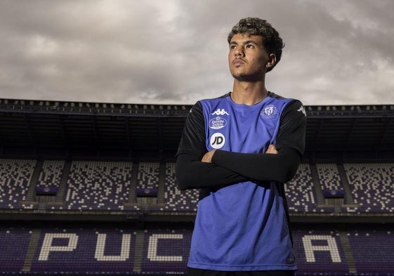 Adam Aznou, ayer en el estadio José Zorrilla