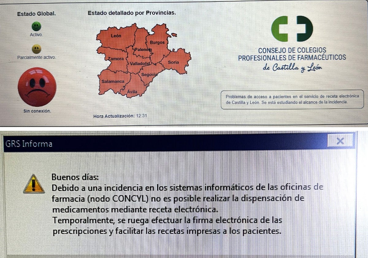 Mensajes difundidos en el sistema del Consejo de Colegios Profeisonales de Farmacéuticos de Castilla y León.