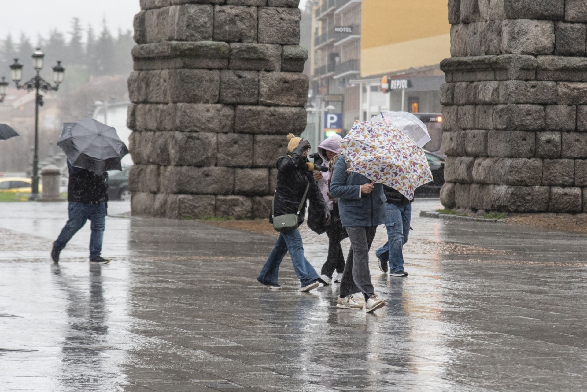 Fotos: el viento y la lluvia llegan a Segovia