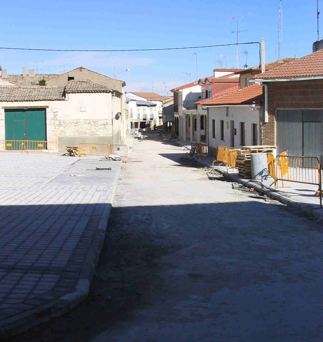 Estado de las obras de la calle Mayor en febrero de 2005.