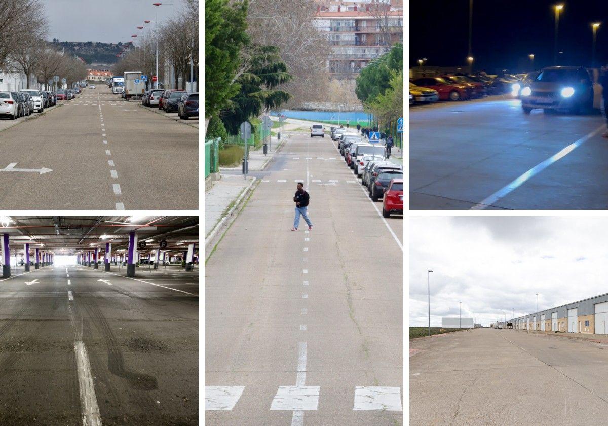 Diferentes emplazamientos de las carreras ilegales en Valladolid.