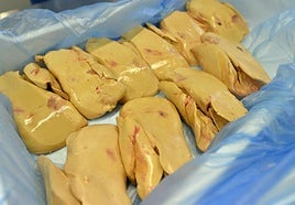 Imagen de archivo de hígados de pato.