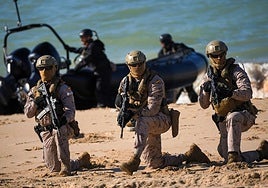 Exhibición militar organizada por la Armada Española y la OTAN en Barbate, Cádiz.
