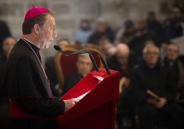 Aurelio García durante su pregón en la Catedral.