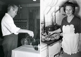 Hilario y Piedad, en el comedor y la cocina de Suazo. En el vídeo, Antonio Suazo, uno de los dos hijos del matrimonio.
