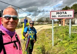 Álvaro Lazaga y Fernando Escudero llegando a Mota del Marqués