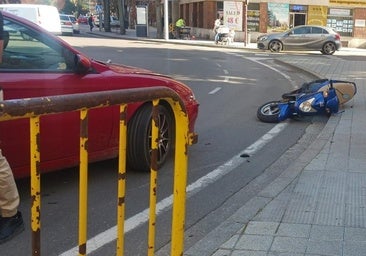 Herido un motorista en una colisión con un coche en Palencia