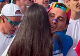 Lidia Torrent y Jaime Astrain, tras acabar su participación en la carrera solidaria.
