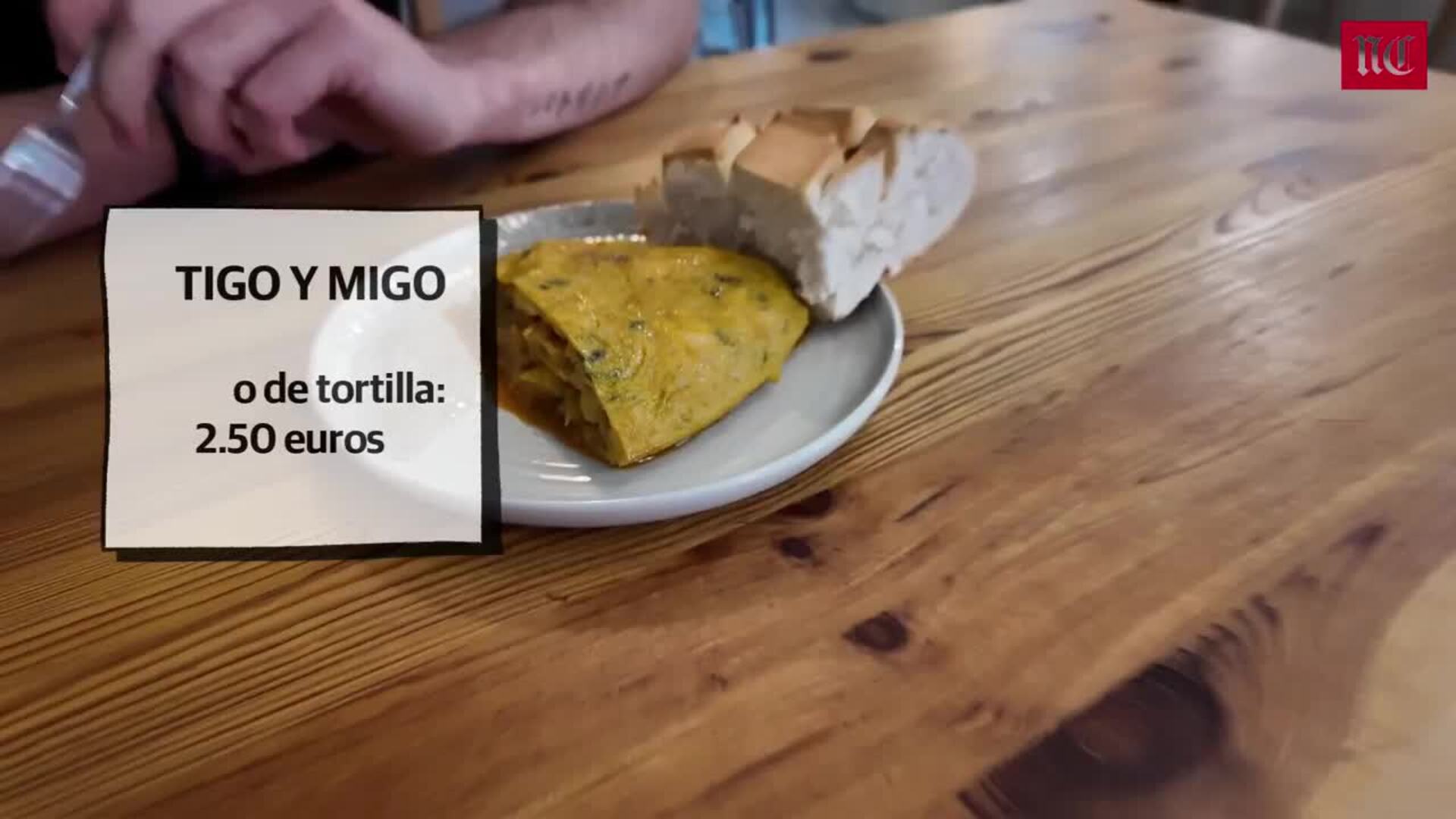 Tortilla poco cuajada en el bar Tigo y Migo de Valladolid