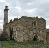 Iglesia de la Cartuja de Santa María de Aniago, repleta de nidos de cigüeñas.