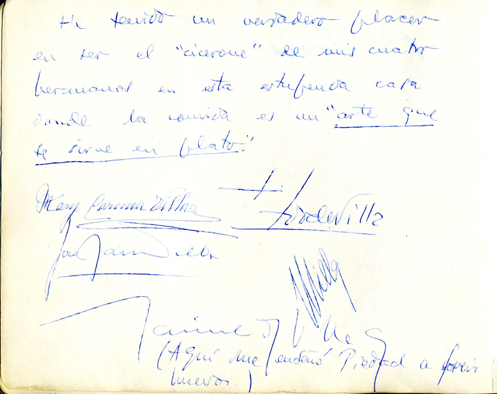 El libro de autógrafos del restaurante Suazo de Valladolid