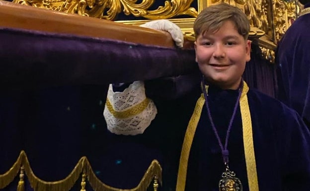 Marcos Macías (11 años) de la Cofradía Penitencial de Nuestro Padre Jesús Nazareno.