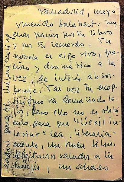 Carta de Delibes a Salabert