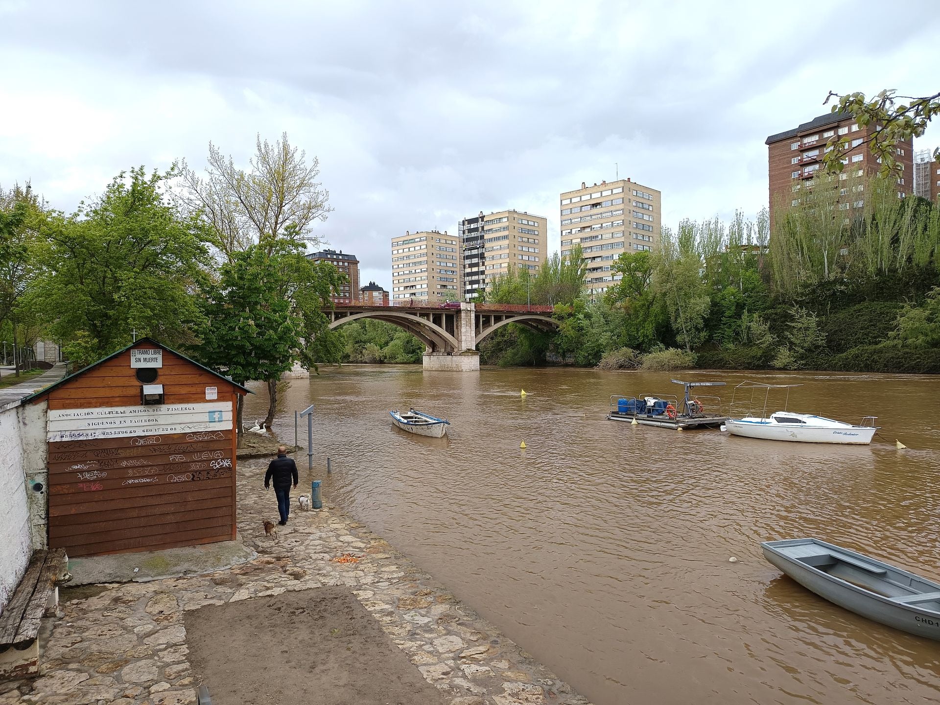 Las imágenes de la crecida del Pisuerga a su paso por Valladolid