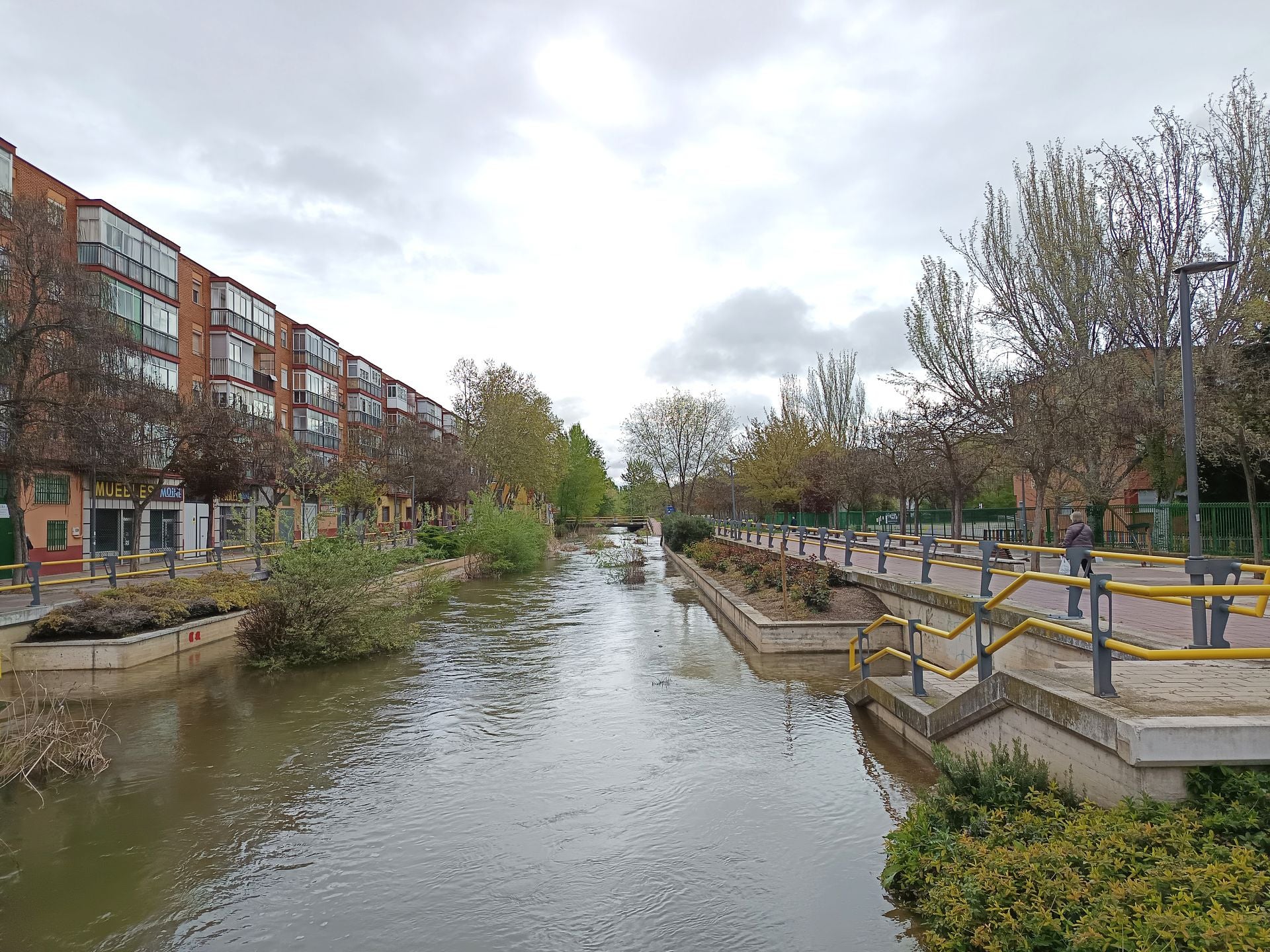 Las imágenes de la crecida del Pisuerga a su paso por Valladolid