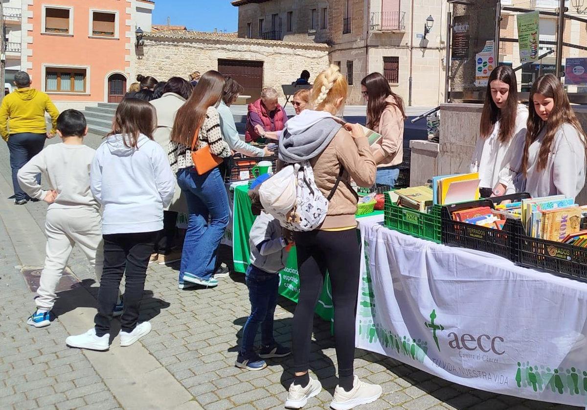Baltanás saca los libros a la calle en una iniciativa para la Asociación del Cáncer
