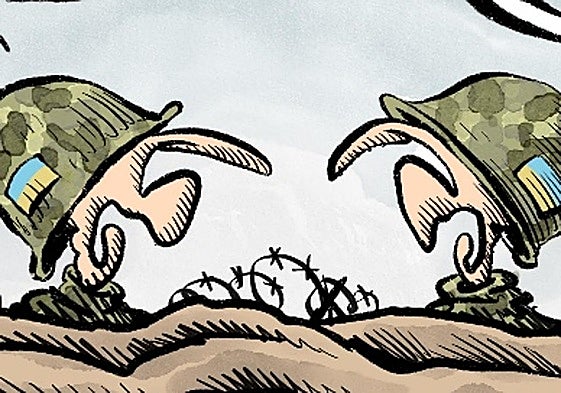 La viñeta de Sansón: 'Mientras tanto, en las trincheras...'