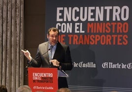El ministro de Transportes, Óscar Puente, en el encuentro organizado hoy por El Norte de Castilla.