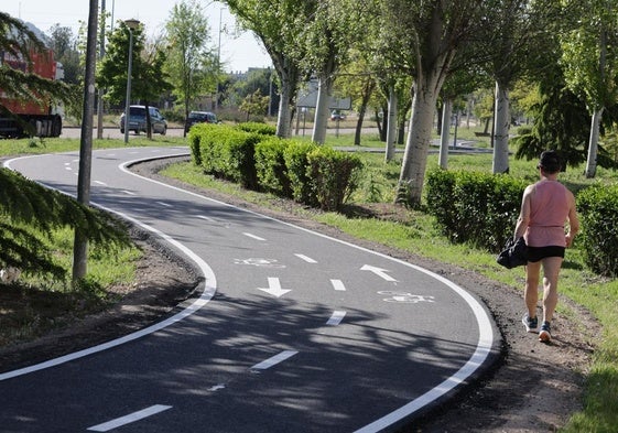Nuevo carril bici junto a la avenida de Soria.