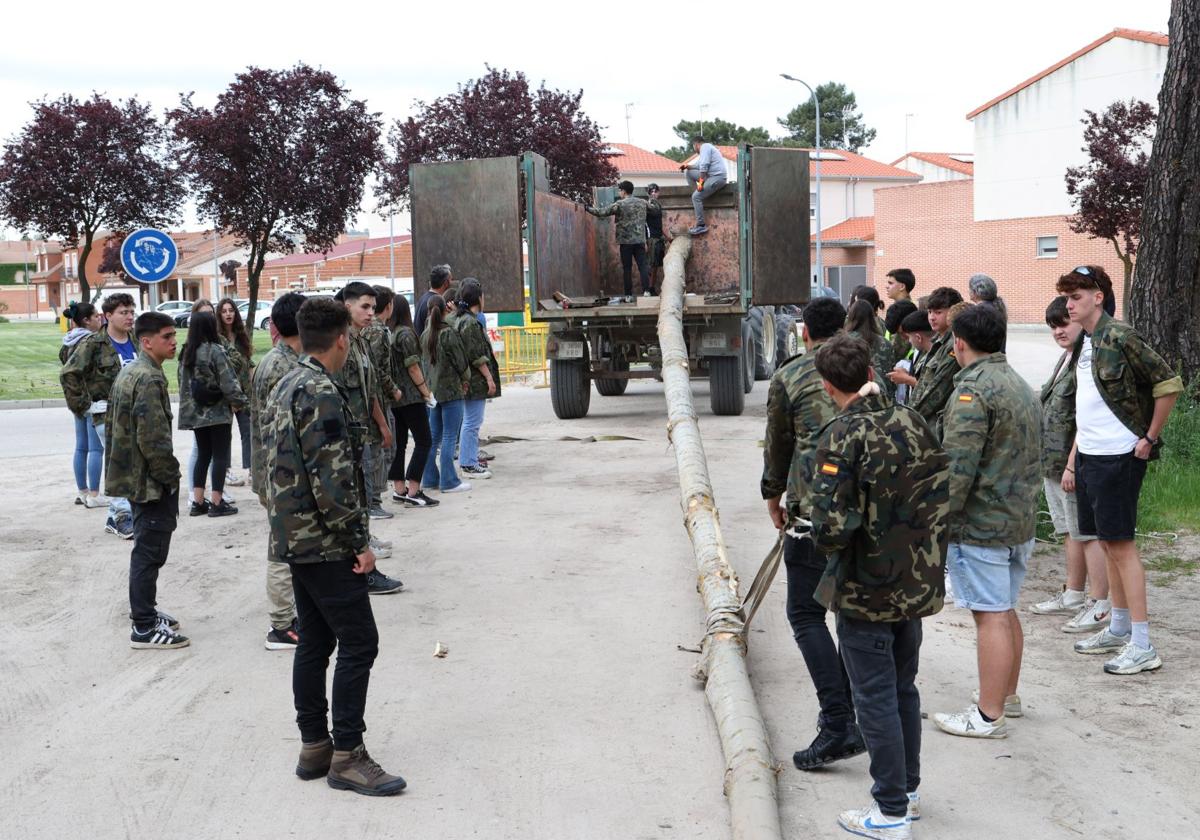 Los Quintos cumplen con la tradición de plantar el 'mayo' y trasladar la Virgen de Sacedón al templo parroquial
