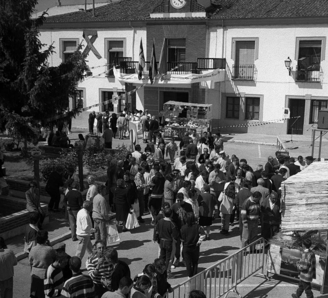 Muestra regional del Día de la Comunidad en la Plaza Mayor de Pedrajas. 23 de abril de 1997.