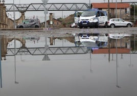 Balsa de agua provocada por la fuerte tromba de agua caída en Zamora.