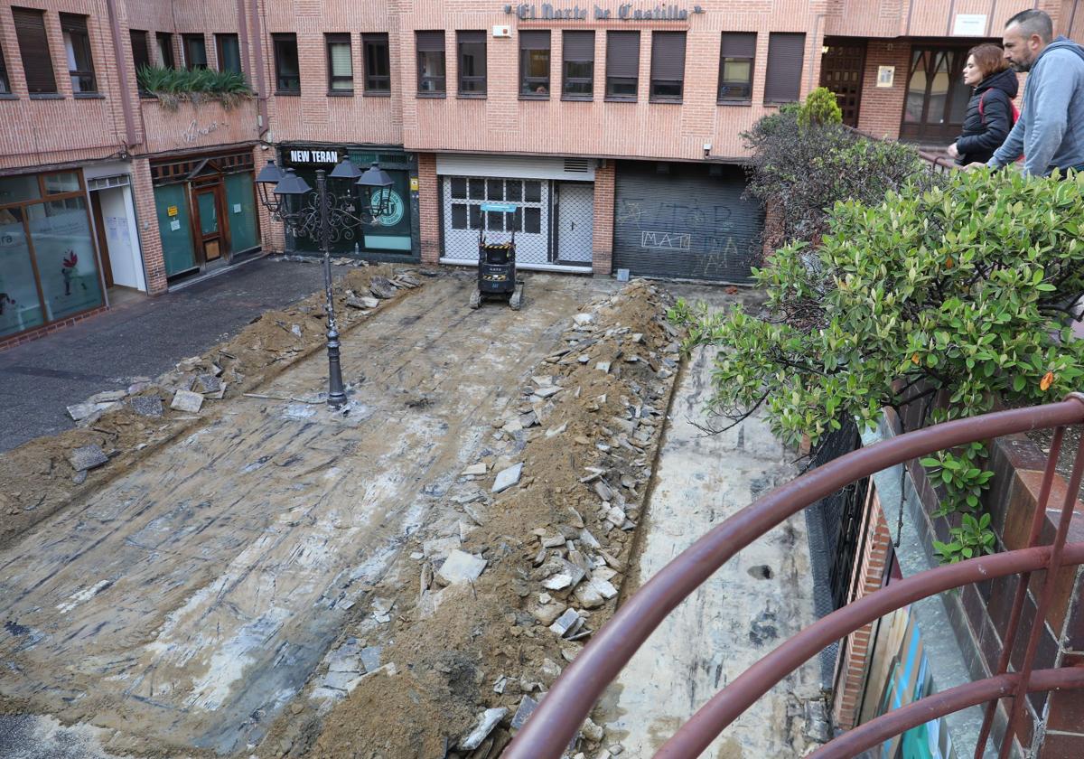 Así son las obras de la plaza del Seminario de Palencia