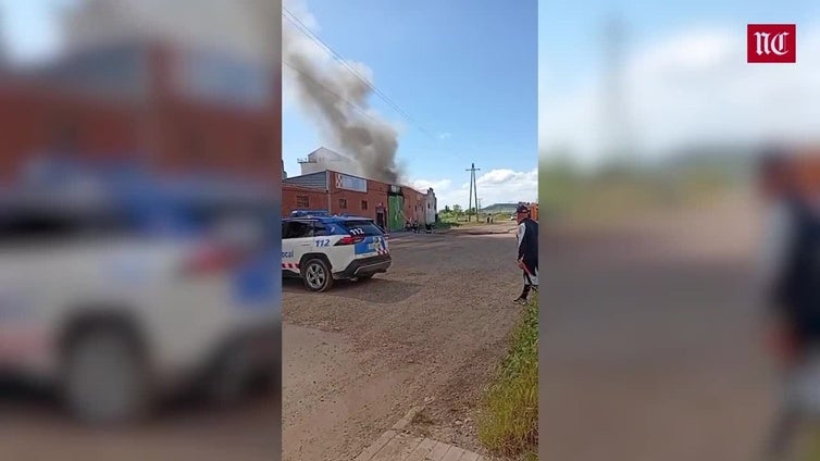 Incendio en una nave de maquinaria en un pueblo de Valladolid