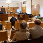 En primer término, familiares y allegados del fallecido durante la vista, que ha quedado suspendida por incapacidad médica de la acusada.