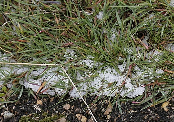 Granizo junto a carretera, en imagen de archivo.