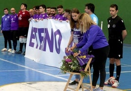Homenaje al malogrado alcalde de Nieva en el partido de este sábado.