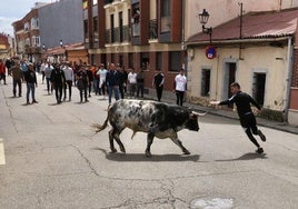 Francisco Javier Pisador 'Leguiche' cita a 'Sotillo' en las calles de Laguna de Duero.