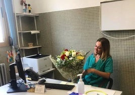 Fátima Ángeles Galiano en un centro de salud de Albacete.