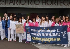 Protesta ante el Río Hortega en febrero.