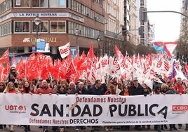 Imagen de una manifestación en Valladolid por la Sanidad Pública