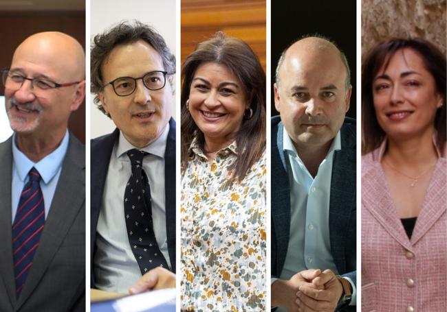 Los cinco procuradores de Cs que ha repescado Mañueco para el PP: Luis Fuentes, Miguel Ángel González, Marta Sanz, David Castaño y Maite Gago. Los cuatro primero tuvieron responsabilidad en la Mesa de las Cortes y la dirección del grupo parlamentario entre 2019 y 2022.
