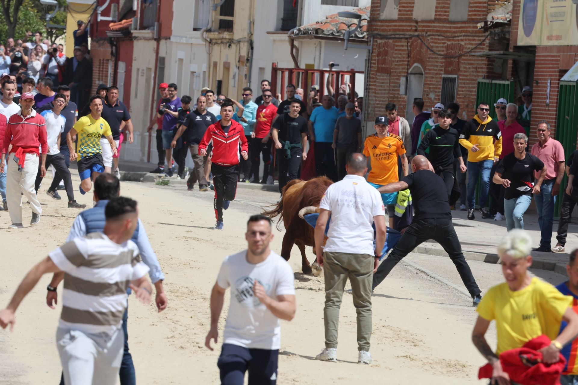 Encierro del domingo por la mañana en Valdestillas