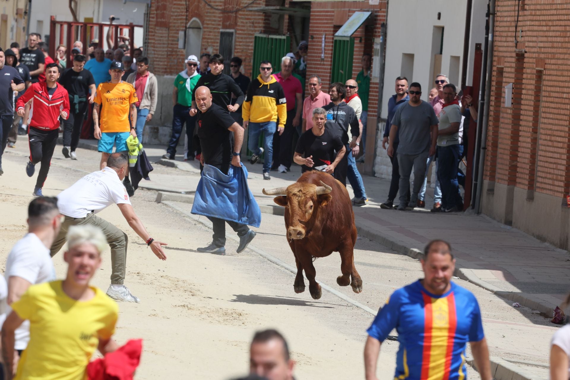 Encierro del domingo por la mañana en Valdestillas