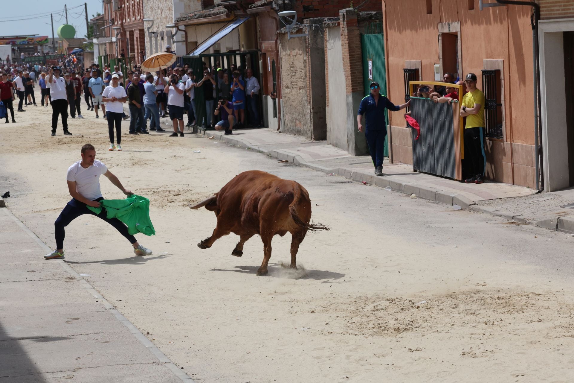 Encierro del domingo por la mañana en Valdestillas