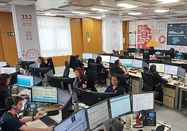 Sala de operaciones del 112 de Castilla y León.