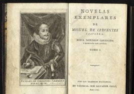Un retrato de Cervantes incluido en una edición de sus 'Novelas ejemplares' de 1769.