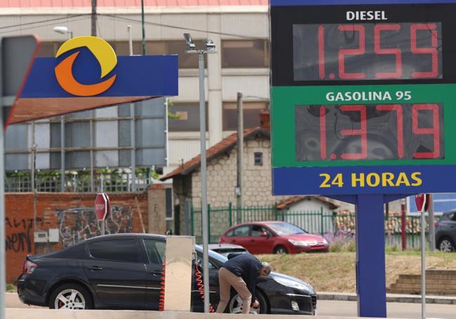 Los precios de la gasolina y el diésel, este martes en Valladolid.