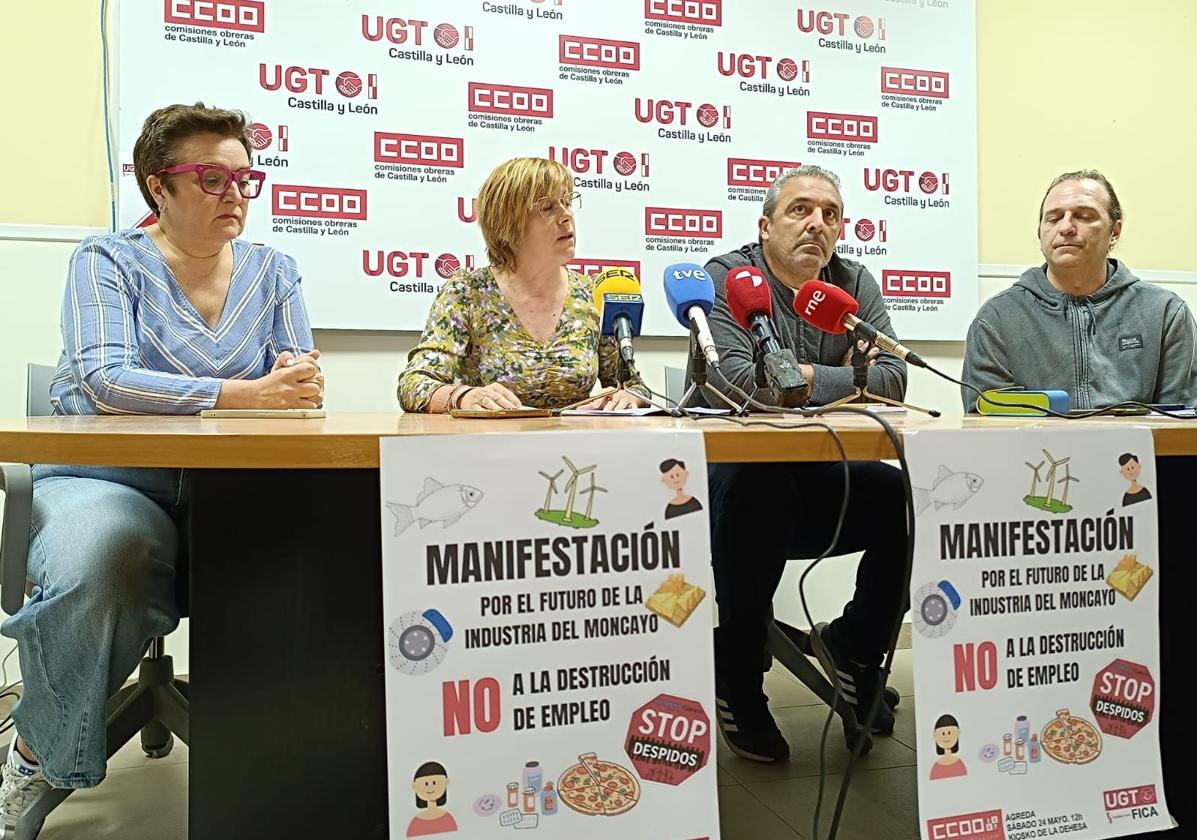 Rueda de prensa de los sindicatos, este jueves, para anunciar la manifestación.