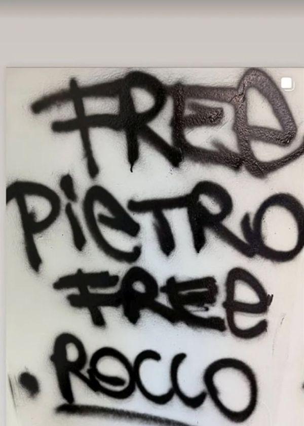 Mural de Carlo, pidiendo la libertad de sus hermanos