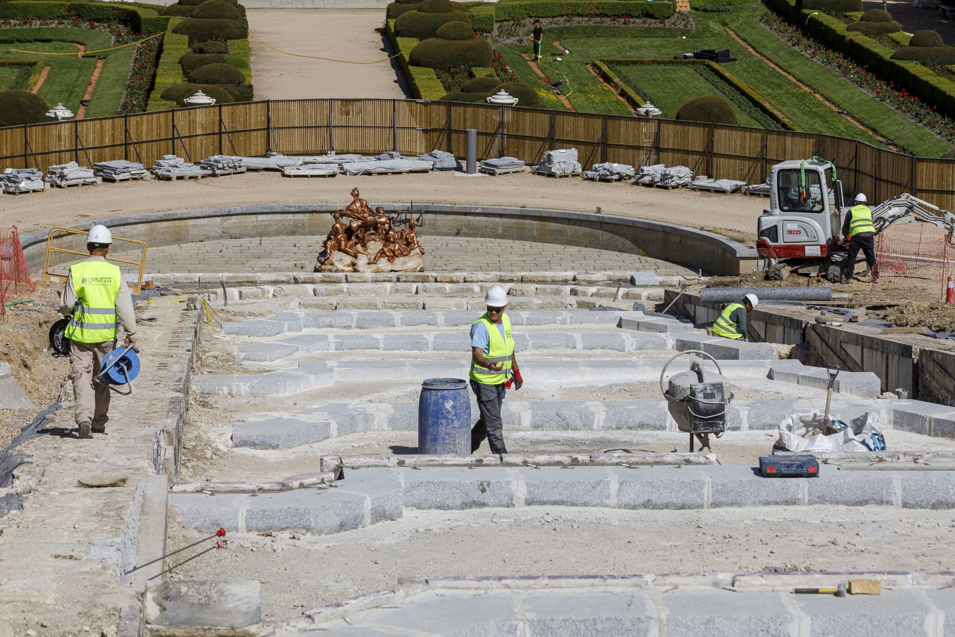 Fotos de las obras para restaurar la fuente más grande de La Granja de San IIdefonso