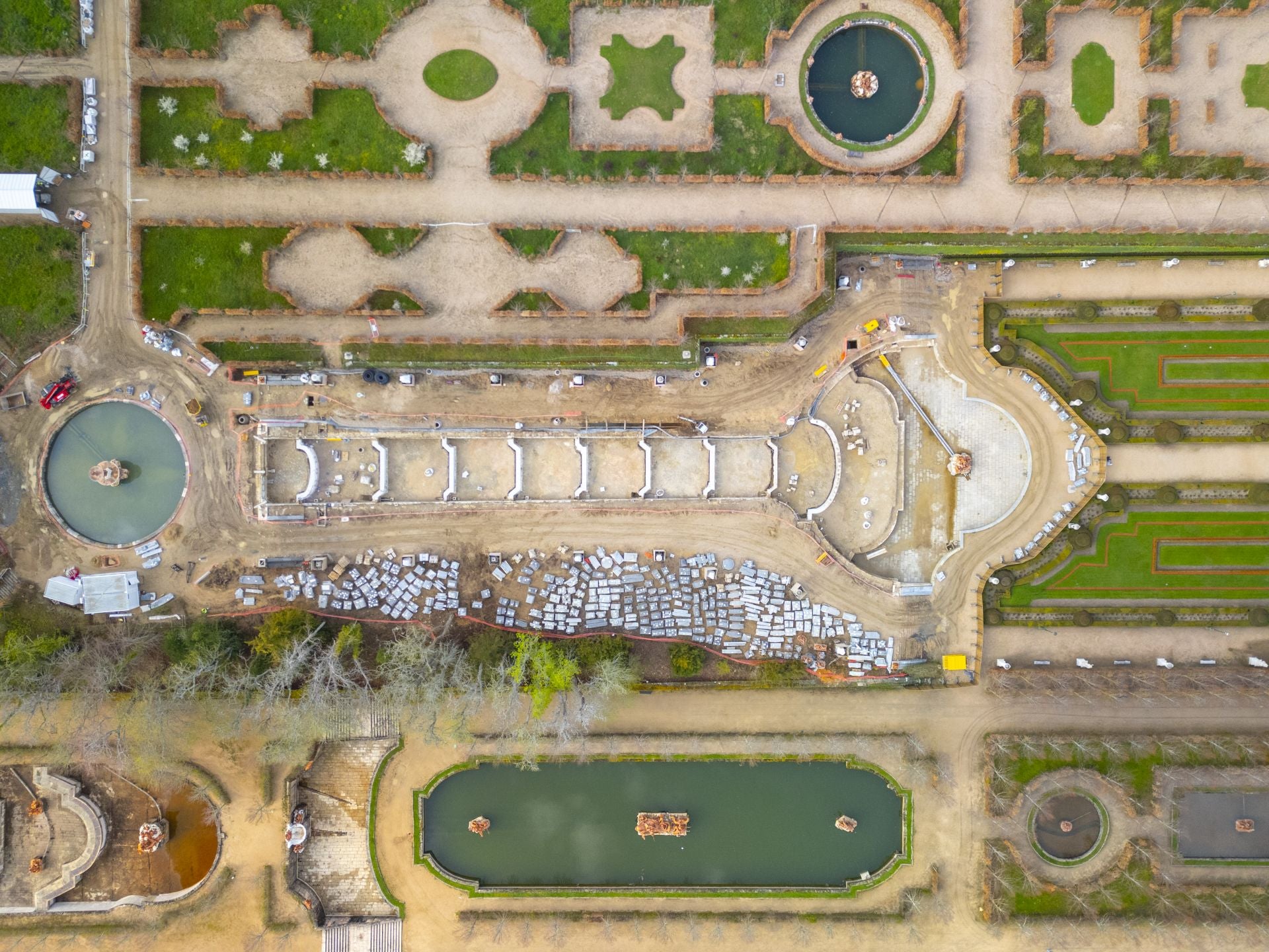 Fotos de las obras para restaurar la fuente más grande de La Granja de San IIdefonso