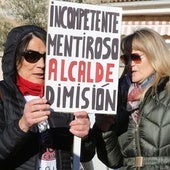 Protesta en Pinarejos contra la planta de biogás en el municipio.