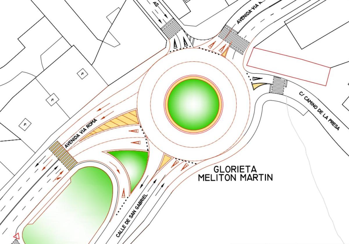 Plano de la futura ordenación de la glorieta de Melitón Martín.