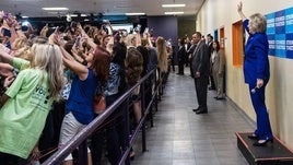 Hillary Clinton, candidata demócrata a la presidencia de los Estados Unidos en 2016, en un acto político.